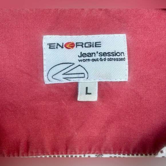 Energie Jean ‘session Men Long Sleeve“worn-out d-stressed” Shirt White/Red Large - Picture 6 of 16